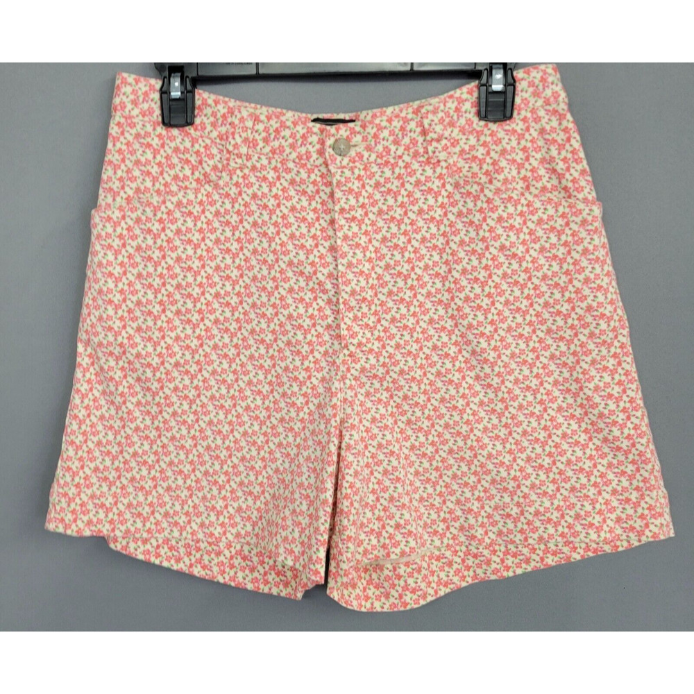 Lee Shorts Womens 10M High Rise Pink Blue White Floral Pockets 4.5" Inseam